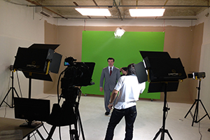 Estúdio de gravação da MCVideo Produções em São Paulo